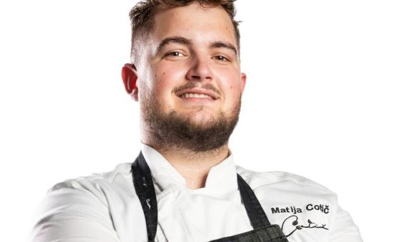 Matija Cotič, študnet BIC Ljubljana, Višje strokovne šole na svetovnem tekmovanju mladih šefov San Pellegrino Young Chef Academy na Malti 2024